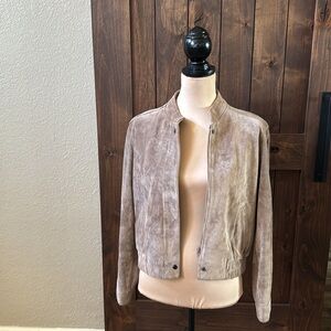 Vintage Women's Half Moon Tan Suede Riding Jacket Size M